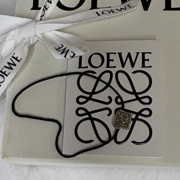 Loewe Black Cord Bracelet with Silver Accent, Box, Ribbon, Booklet, and Tissue - Picture 2 of 7
